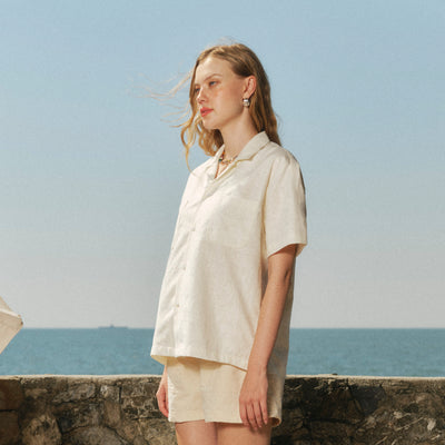 Laguna Pocket Shirt - Jacquard White