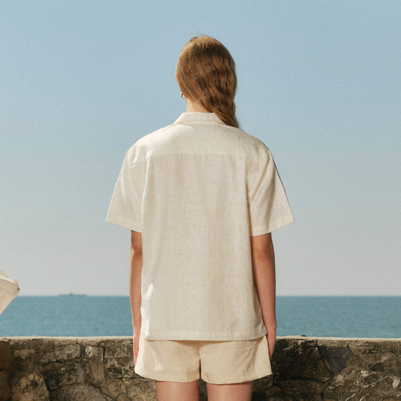 Laguna Pocket Shirt - Jacquard White