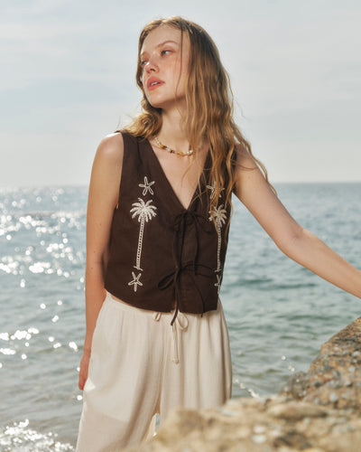 Laguna Palms Vest - Brown