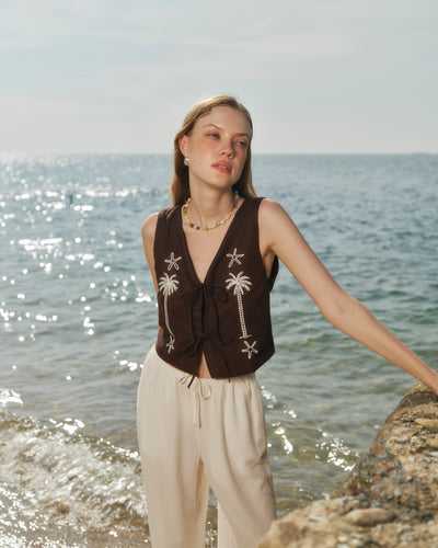 Laguna Palms Vest - Brown