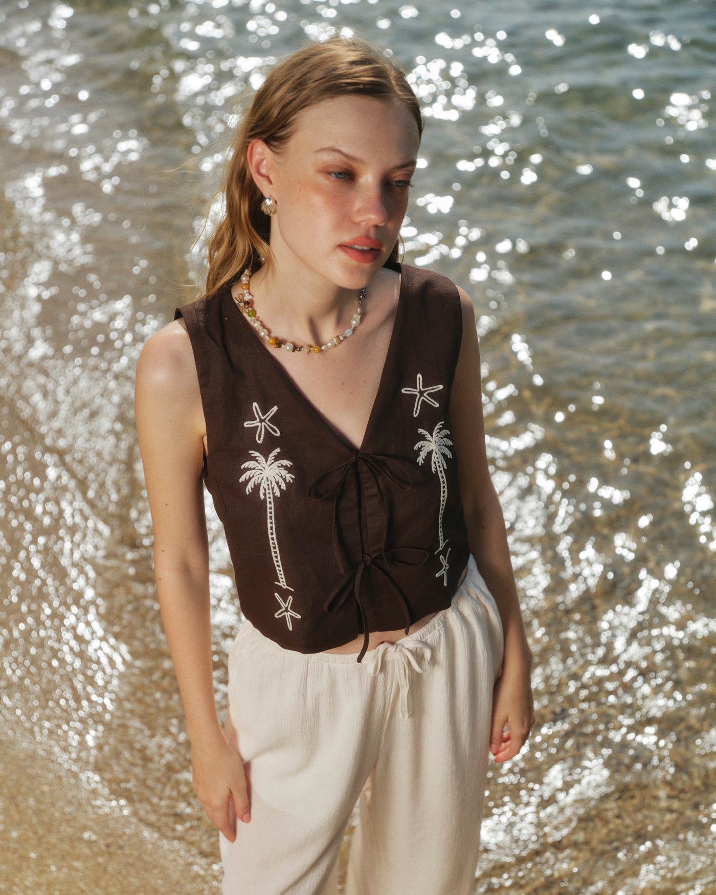 Laguna Palms Vest - Brown