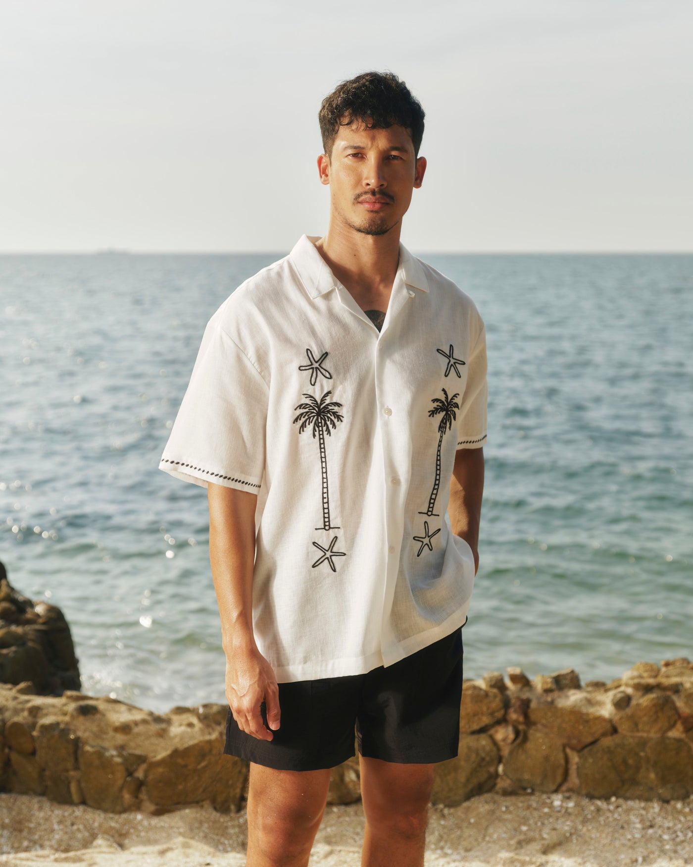 Laguna Palms Shirt - White