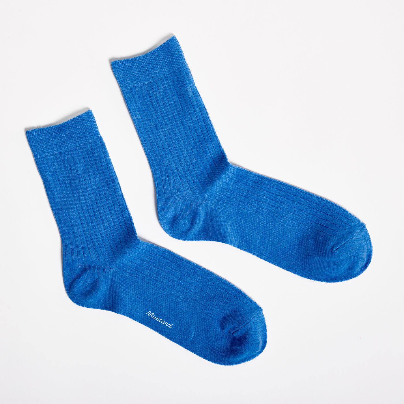 Premium Ribbed Crew Socks - Blueberry