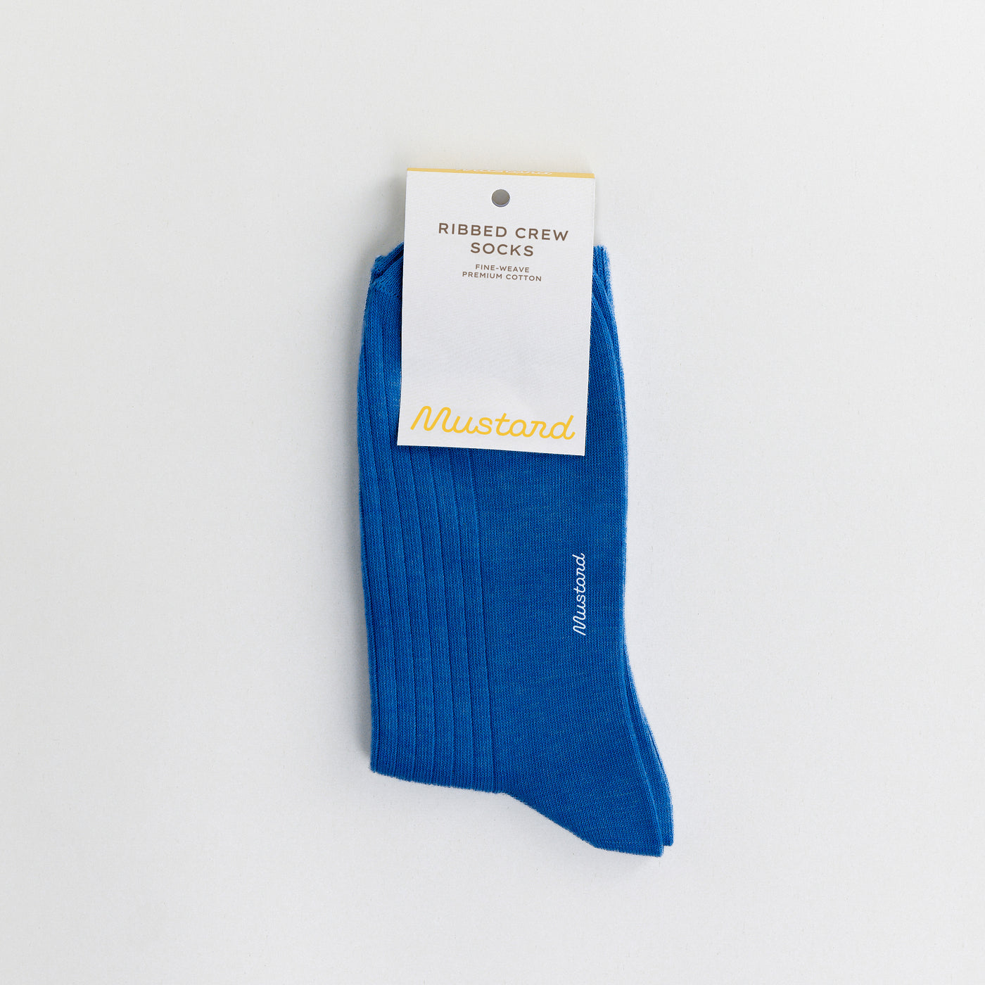 Premium Ribbed Crew Socks - Blueberry