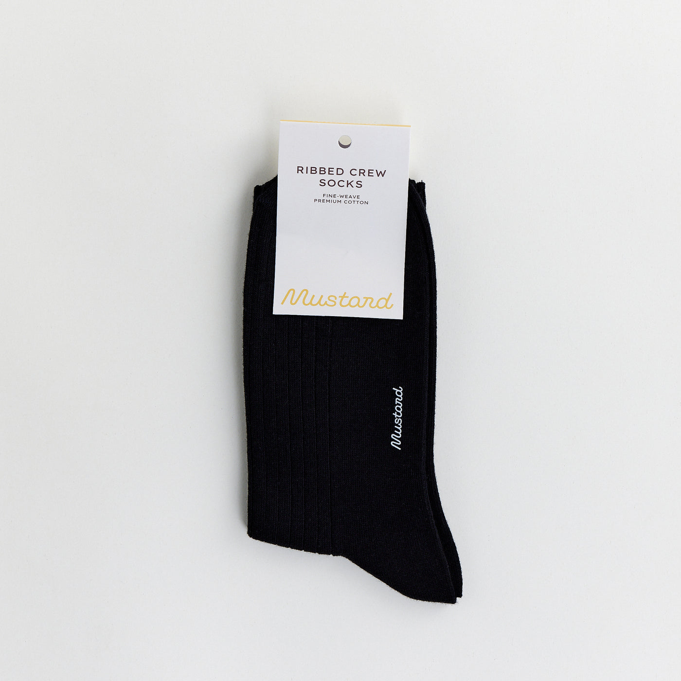 Premium Ribbed Crew Socks - Black