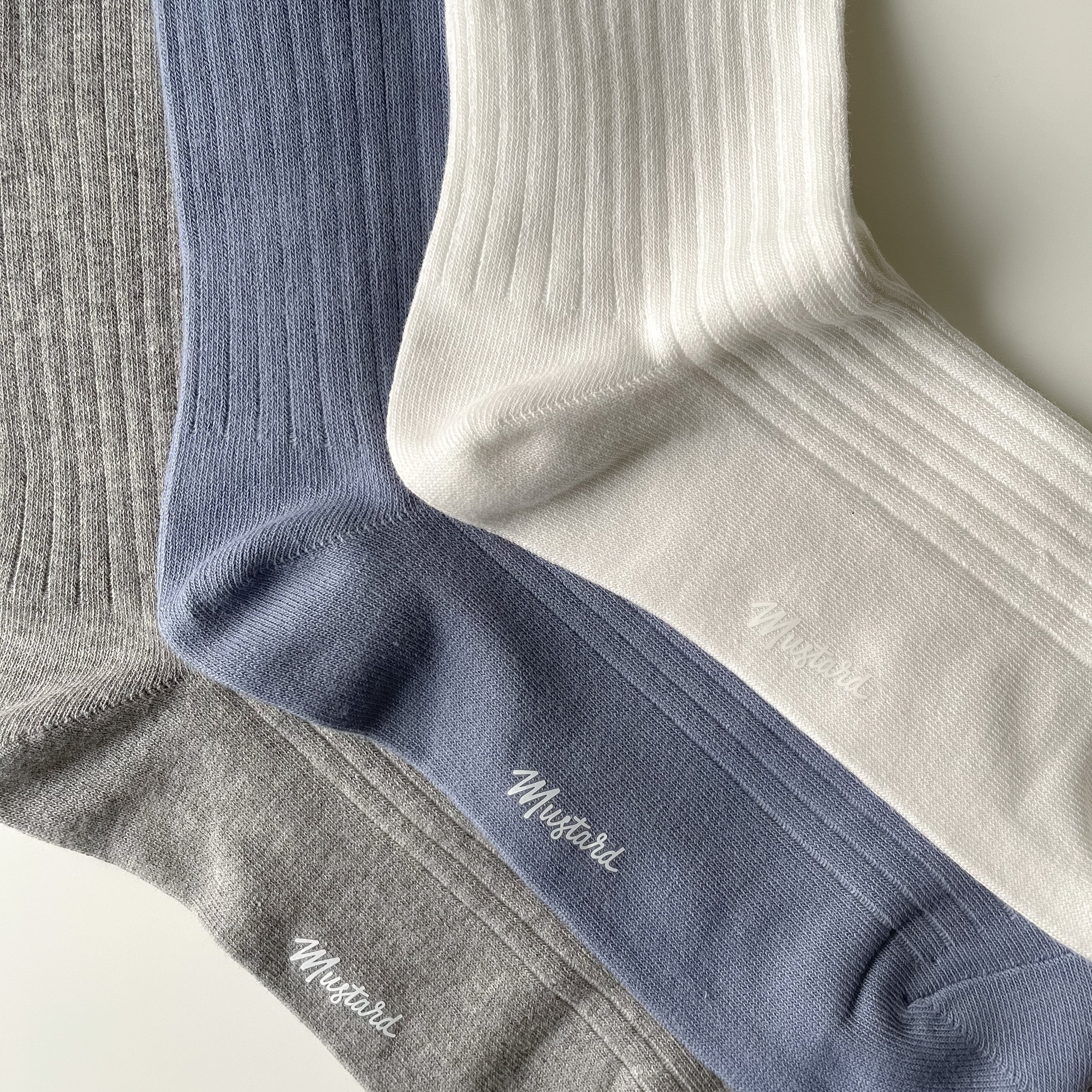Ribbed Crew Socks - Smoke